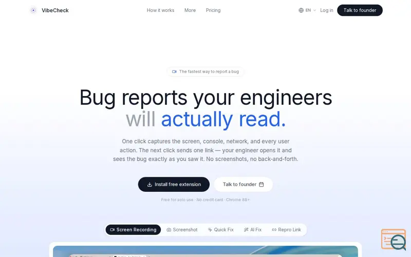 Screenshot of VibeCheck