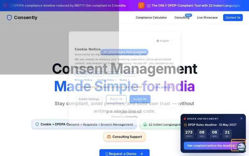 Screenshot of Consently