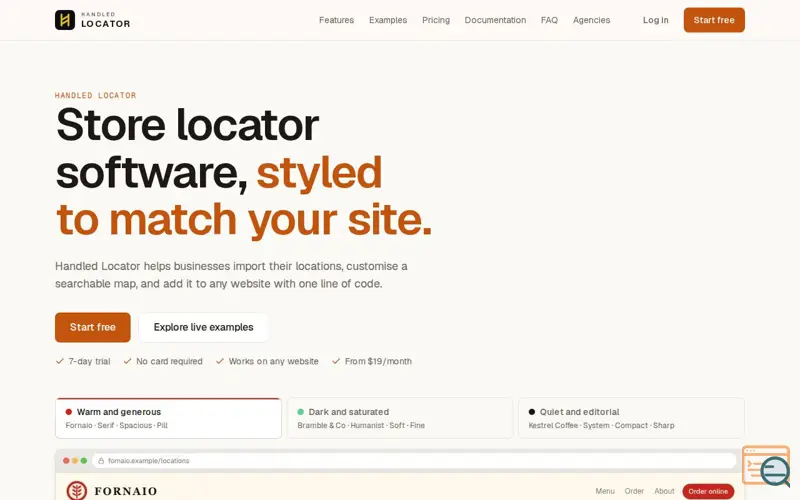 Screenshot of Handled Locator