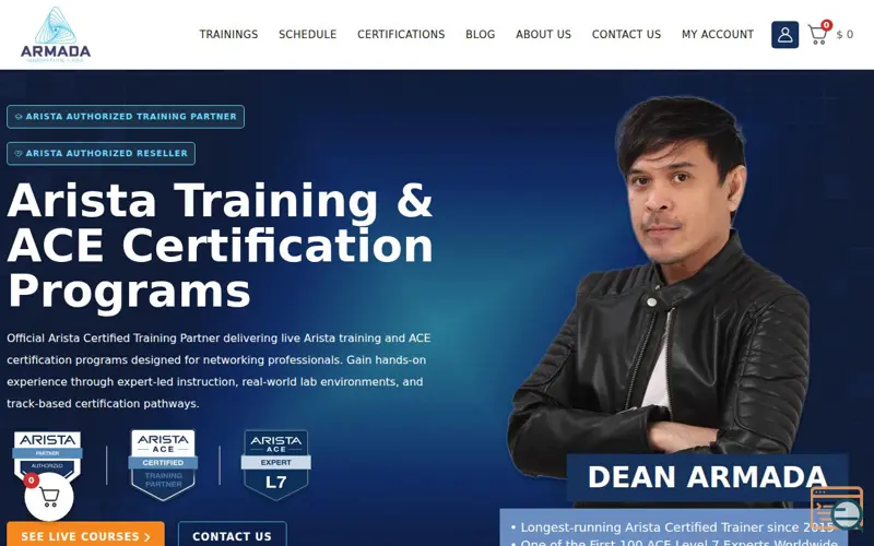 Screenshot of Armada Innovation Labs, a launch using The Events Calendar