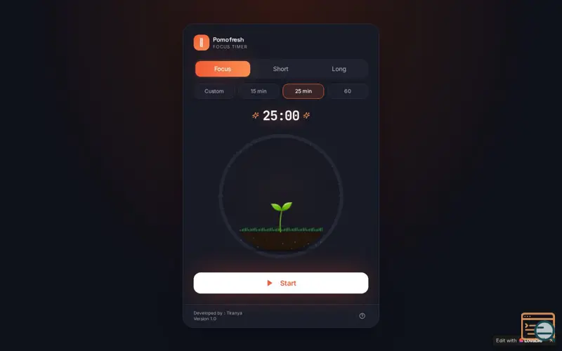 Screenshot of Pomodoro Focus Timer