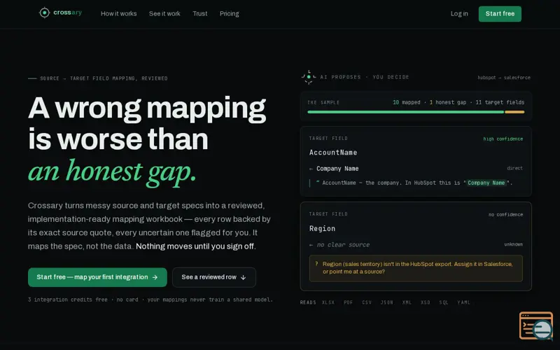 Screenshot of Crossary