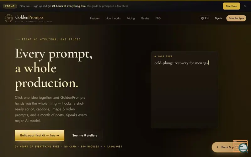Screenshot of GoldenPrompts