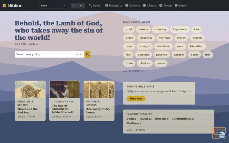 Screenshot of Biblion Bible Reader