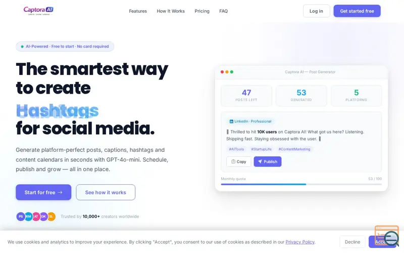 Screenshot of Captora AI