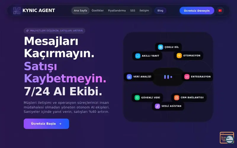 Screenshot of Kynic Agent, a launch using Kurumsaleposta