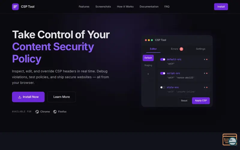 Screenshot of Csptool