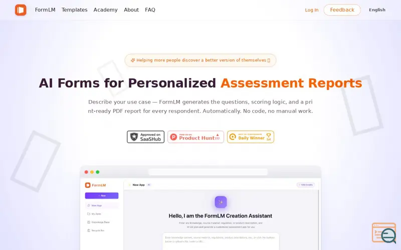 Screenshot of FormLM