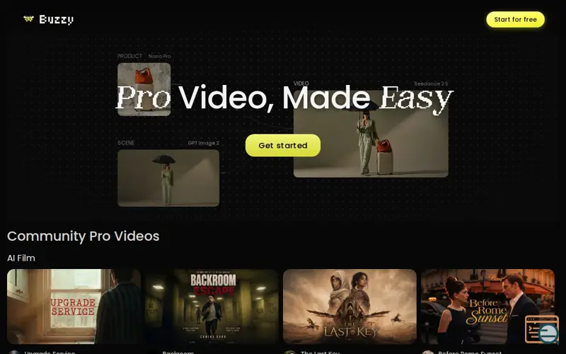 Screenshot of Buzzy, a launch using Google Cloud Storage