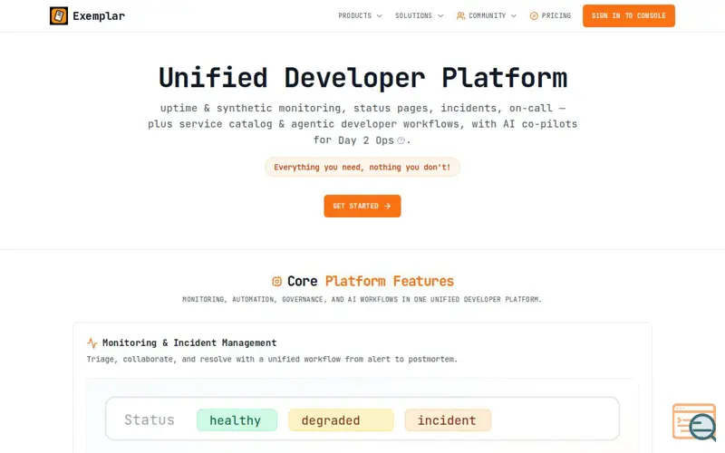 Screenshot of Exemplar