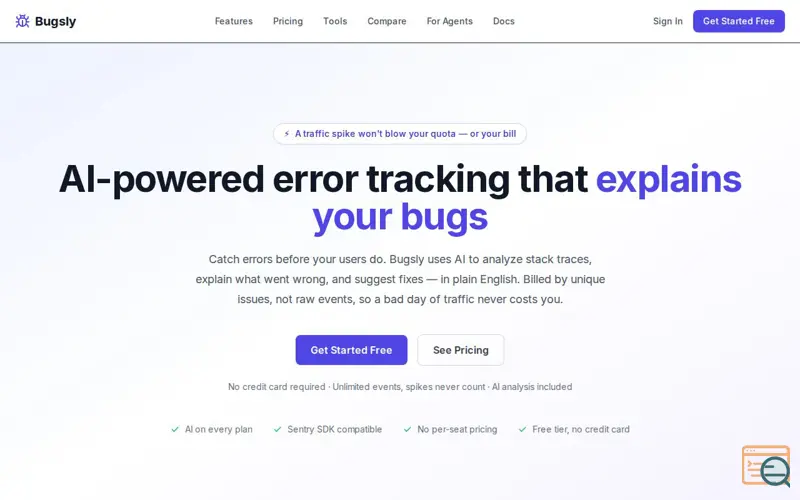 Screenshot of Bugsly
