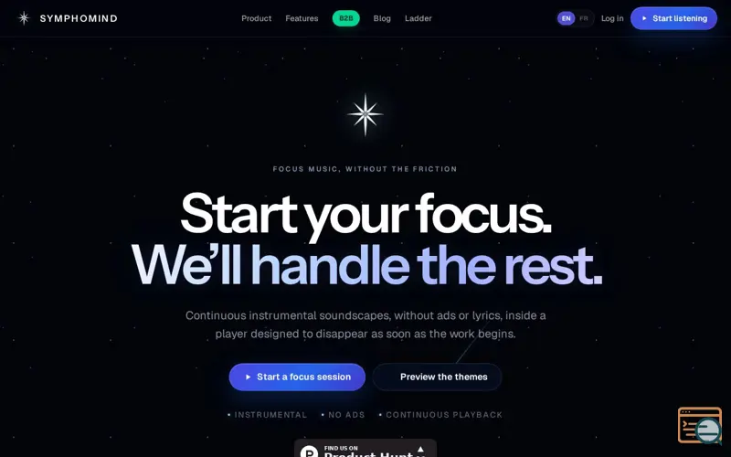 Screenshot of Jump into hours of focus right now.