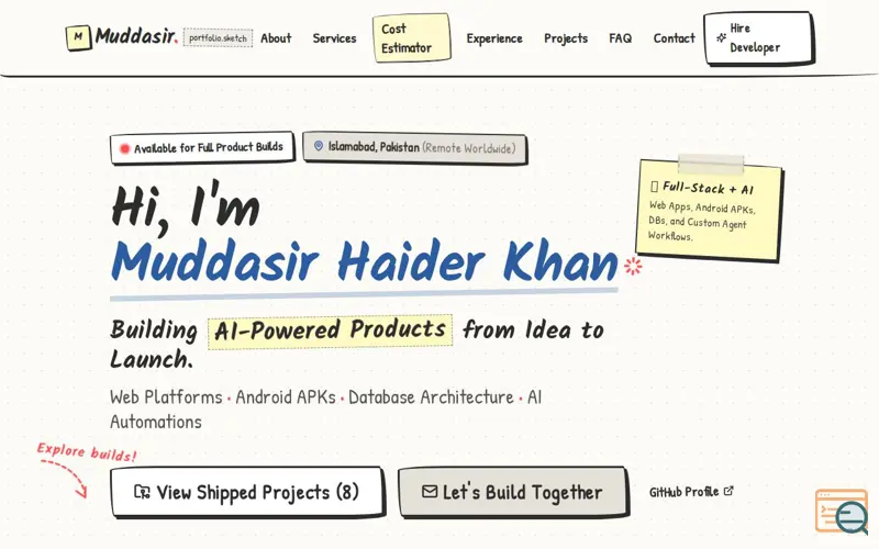 Screenshot of PROJECT COST ESTIMATOR FOR FOUNDERS