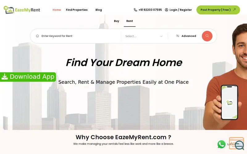Screenshot of EazeMyRent.com