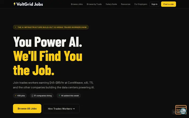 Screenshot of VoltGrid Jobs