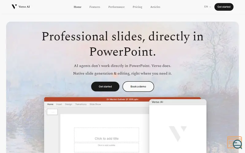 Screenshot of Verso