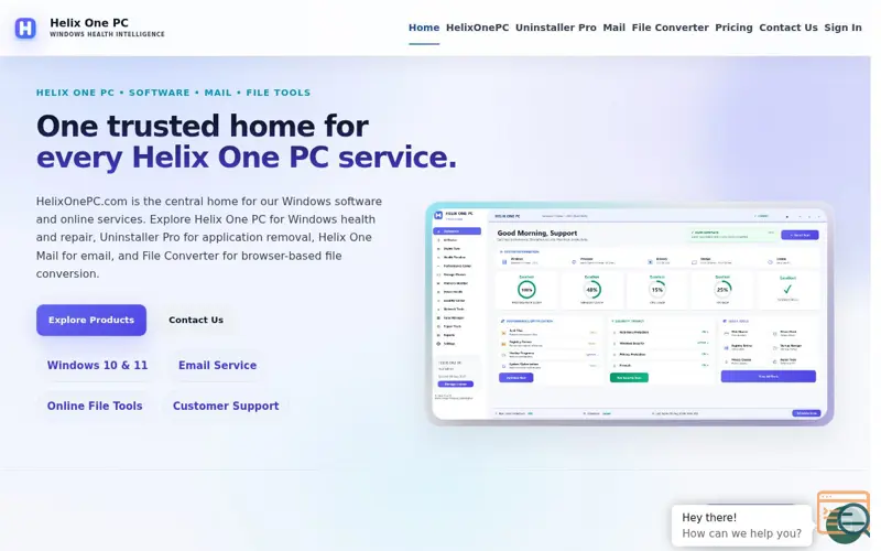 Screenshot of Helix One PC