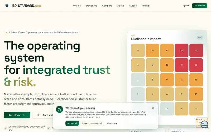 Screenshot of ISO-STANDARD.app