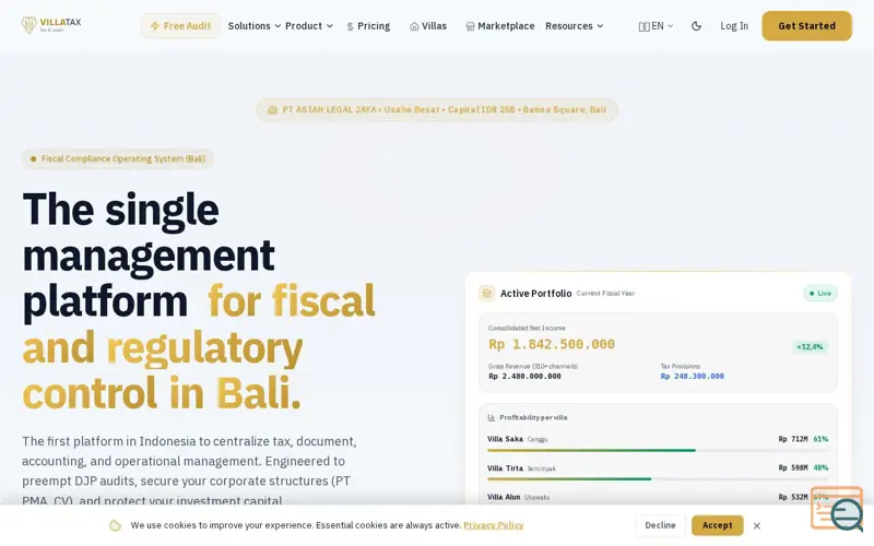 Screenshot of VillaTax