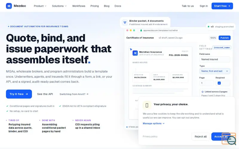 Screenshot of Mezdoc