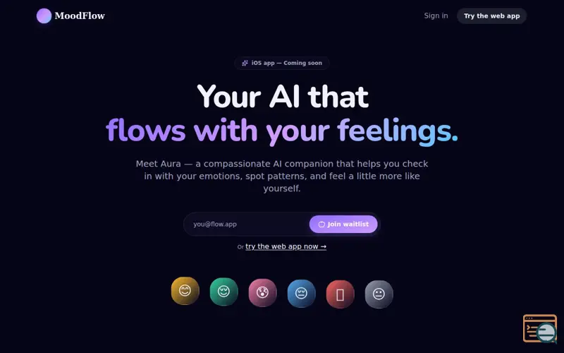 Screenshot of MoodFlow — Aura Companion