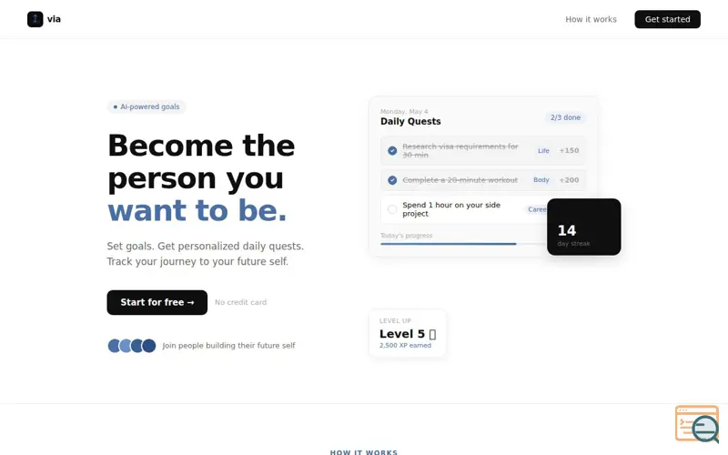 Screenshot of Via