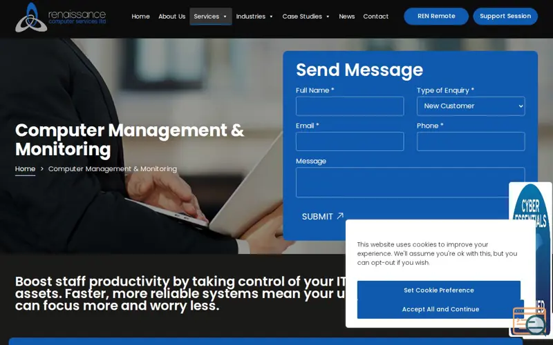 Screenshot of Renaissance Computer Services