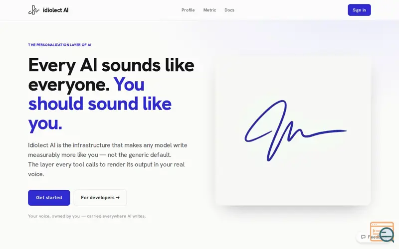 Screenshot of Idiolect AI