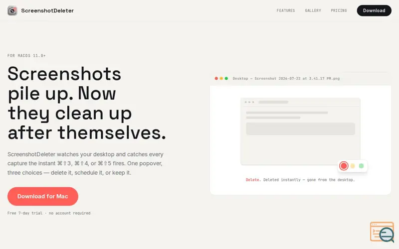 Screenshot of ScreenshotDeleter