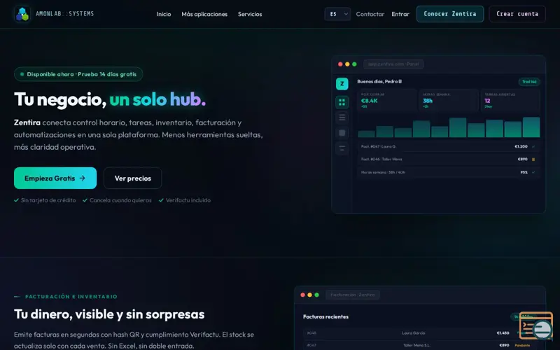 Screenshot of Zentira