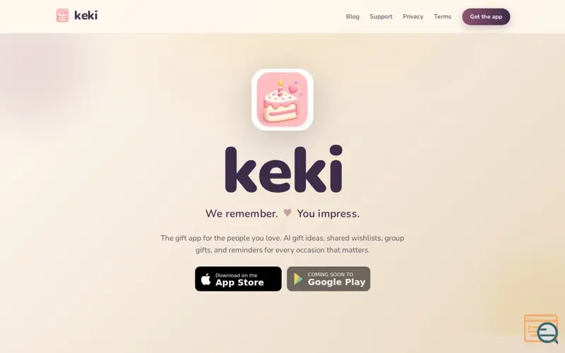 Screenshot of keki