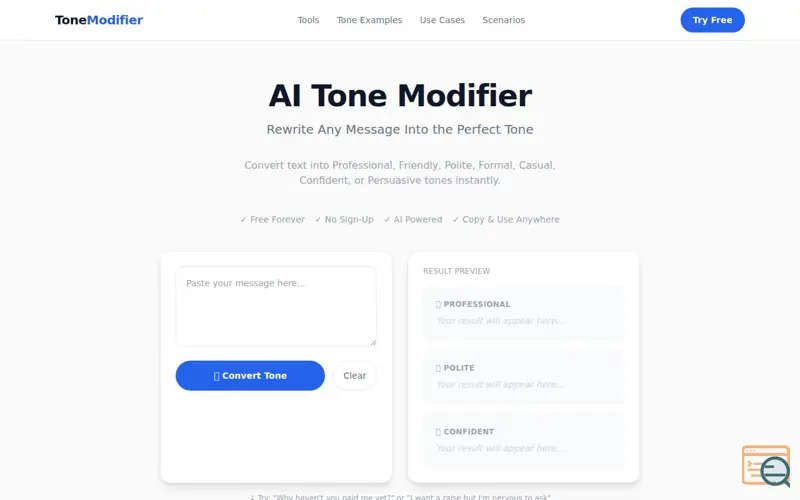 Screenshot of ToneModifier