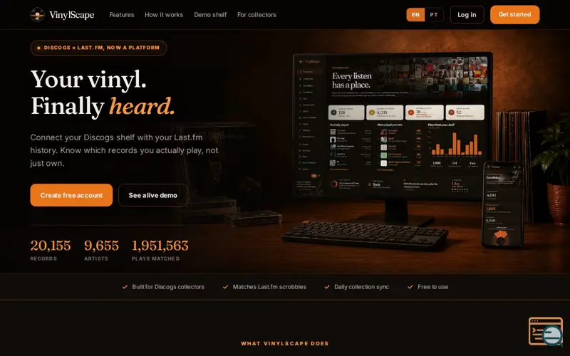 Screenshot of VinylScape