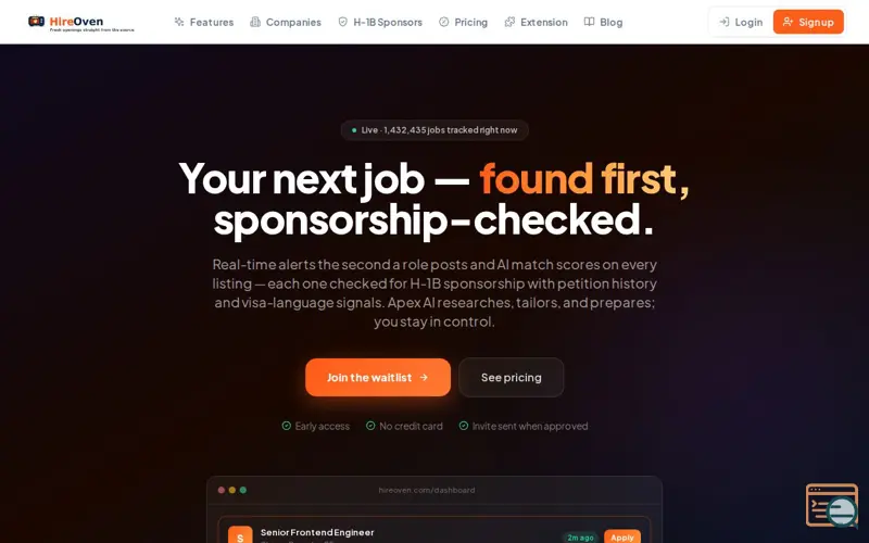 Screenshot of Hireoven