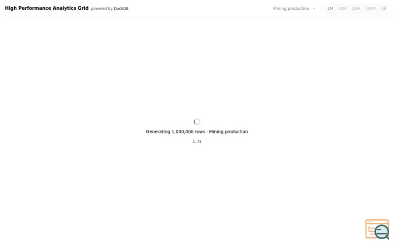 Screenshot of Analytics-grid