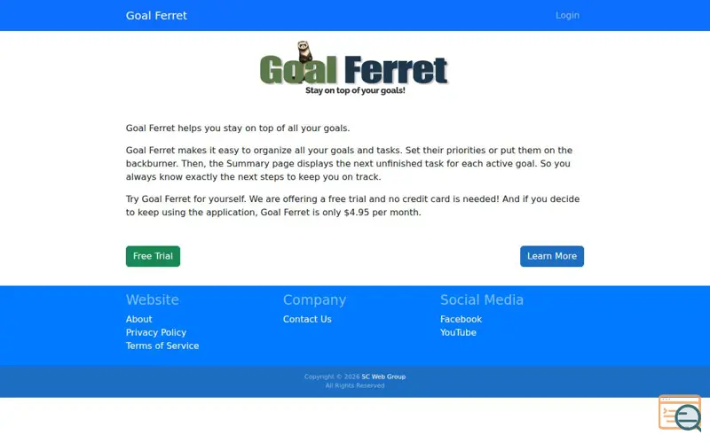 Screenshot of Goal Ferret