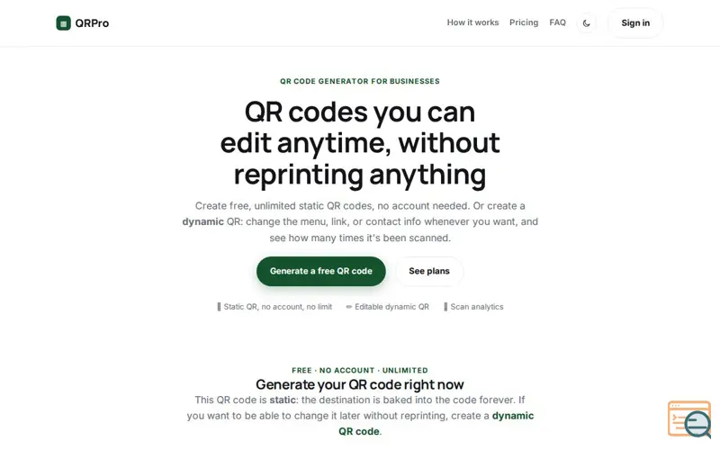 Screenshot of QRPro