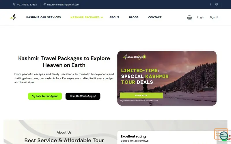 Screenshot of Nature Connect Travels
