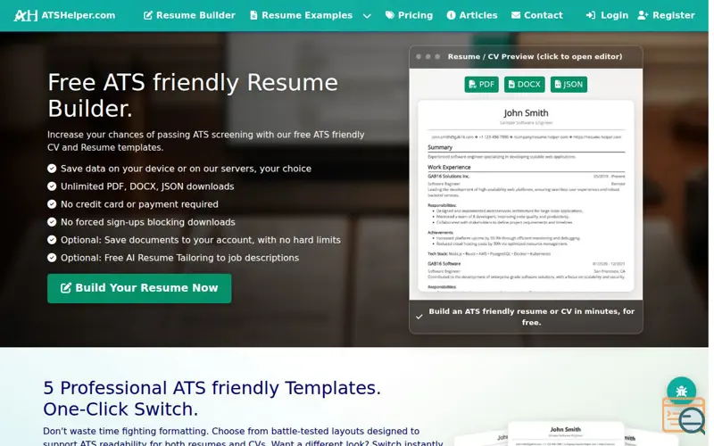Screenshot of atshelper.com 