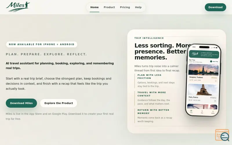Screenshot of Miles 