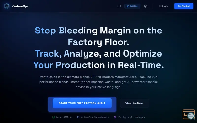Screenshot of VantoraOps 