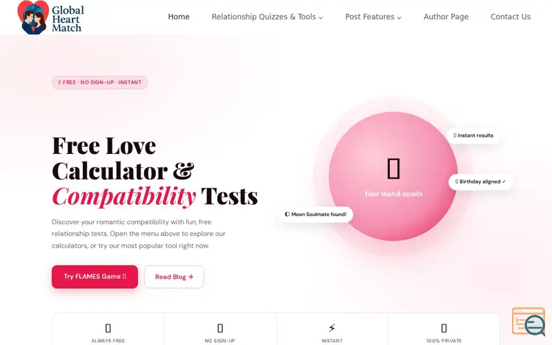 Screenshot of Global Heart Match