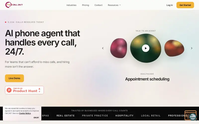 Screenshot of Call 24/7