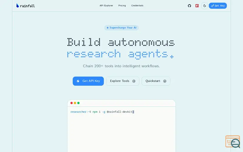 Screenshot of Rainfall DevKit