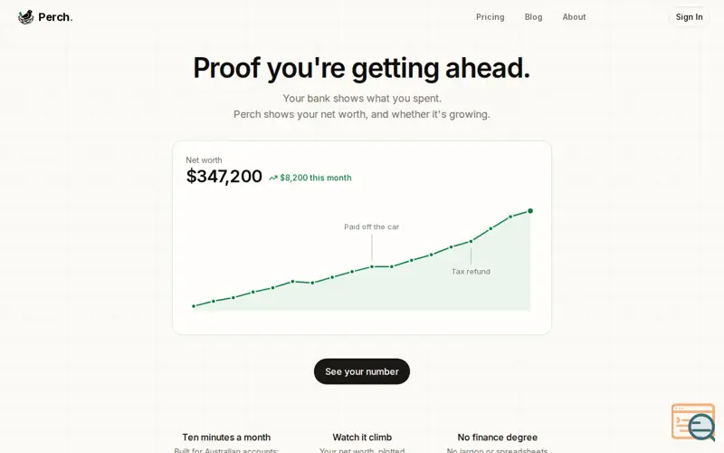 Screenshot of Net worth tracking that proves you're getting ahead | Perch