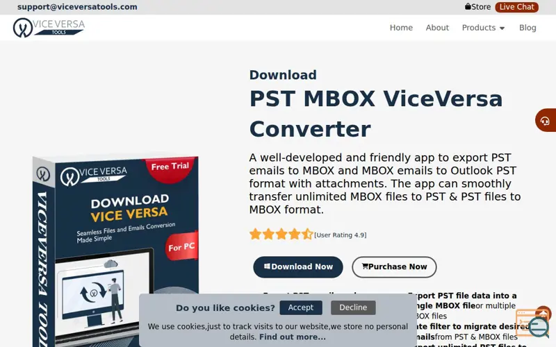 Screenshot of ViceVersa PST to MBOX Switcher