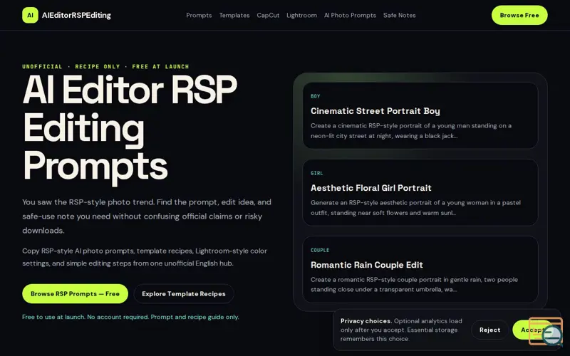 Screenshot of AI Editor RSP Editing