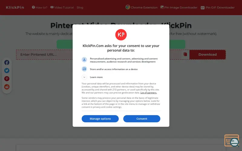 Screenshot of Pinterest Video Downloader