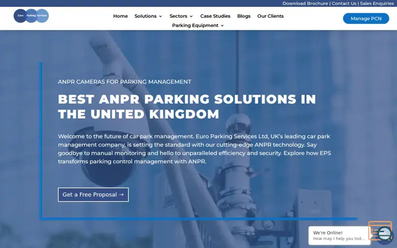 Screenshot of ANPR Parking Solutions in the UK, a launch using Zoho SalesIQ