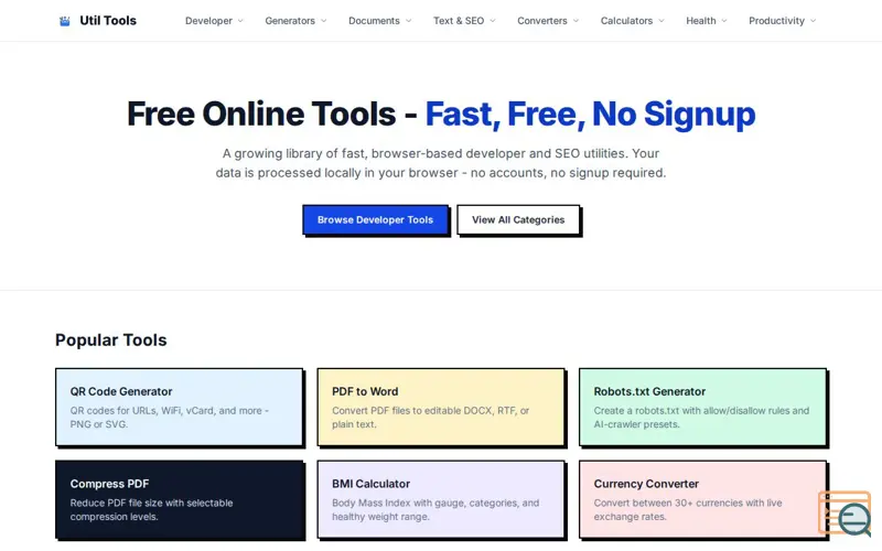 Screenshot of Util Tools